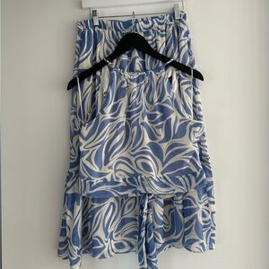 1. State A-Line Crop Top & Midi Skirt Tiered Elastic Waist Set